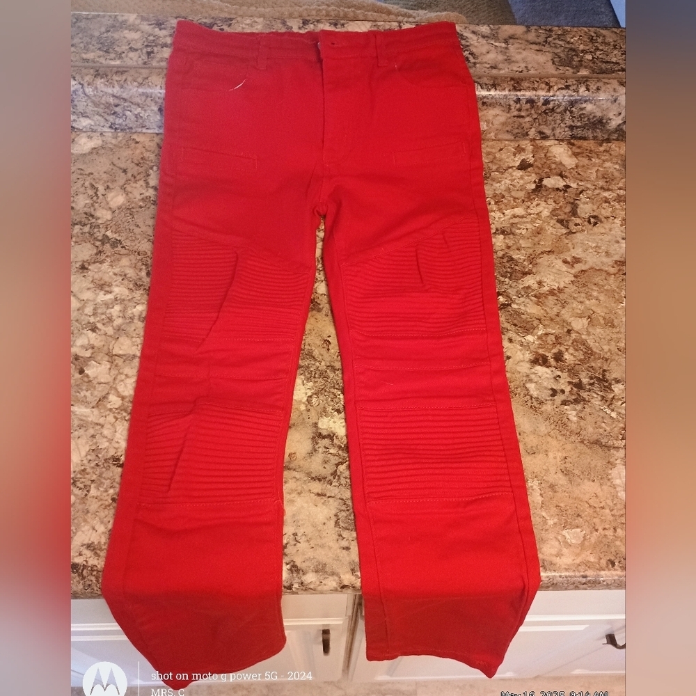 Vibrant Red Pants Boys Size 18 Me With No Tags